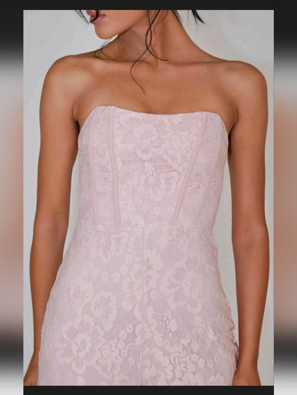 Lace Corset Strapless Wide Leg Jumpsuit Main Strip Size Medium - Picture 6 of 15
